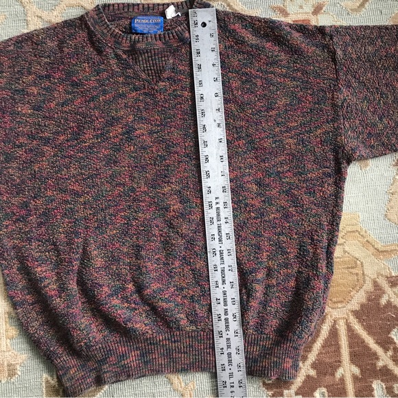 SOLD: Pendleton Sweater Textured Multicolor Made In USA 100% Cotton Womens L - Picture 14 of 14